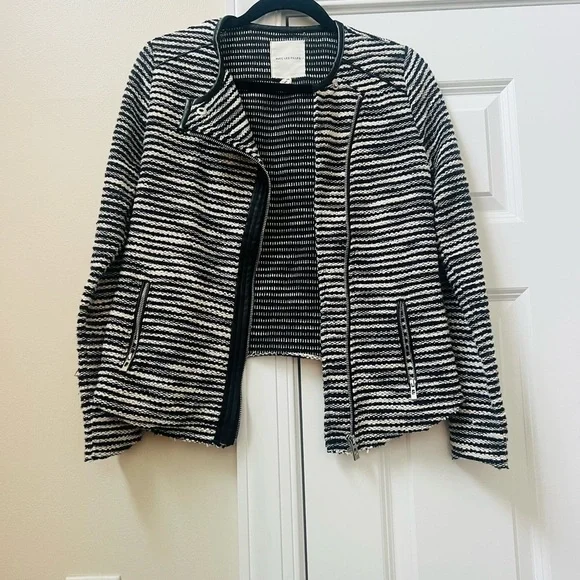 Avec Les Filles Black and White Striped Blazer - Picture 1 of 6
